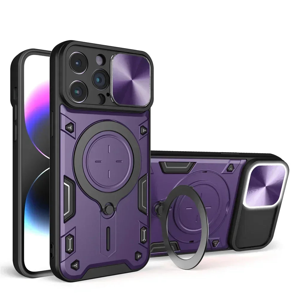 Magsafe Magnetic 360 Rotate Kickstand Armor Ring Case for iPhone