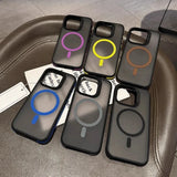 Magsafe Matte Bicolor Frame Protective Magnetic  Case for iPhone