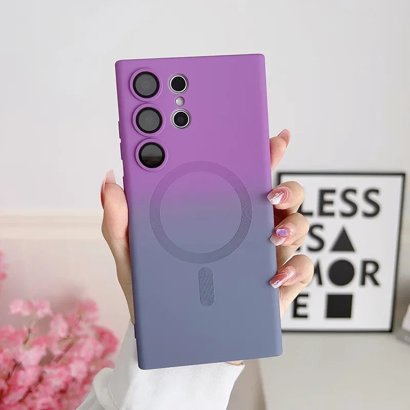 Comes With Lens Film Gradient Color Silicone Case For Samsung