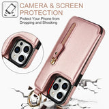 Zipper Wallet Card Holder Double Buckle Phone Bag Ring Case for iPhone