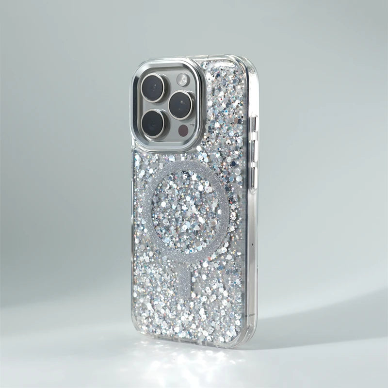 Glitter Foils MagSafe Magnetic Wireless Charging Case for iPhone