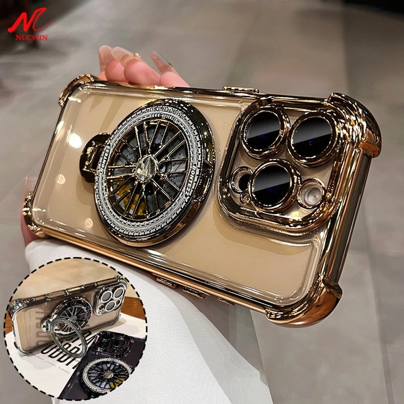 Plating Airbag Rotating Gyro Bracket Case for iPhone