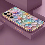Soft Silicone Shockproof Flower Pattern Plating Phone Case for Samsung