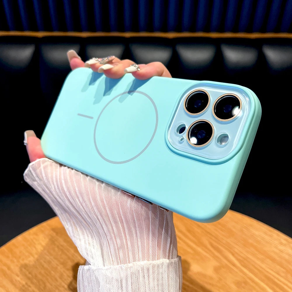 Liquid Silicone Magsafe Charge Covers Case for iPhone