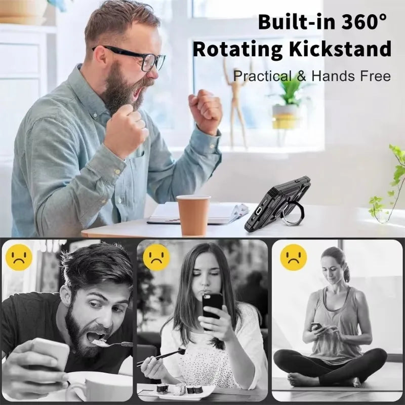 Military quality  Magnetic Rotated Ring Kickstand Case For iPhone
