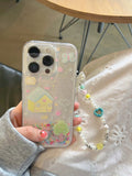 Shiny Quicksand glitter family bow cute bracelet case for iphone