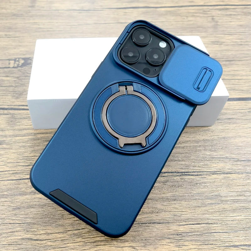 Camera Lens Slide Shockproof Armor Case For iPhone