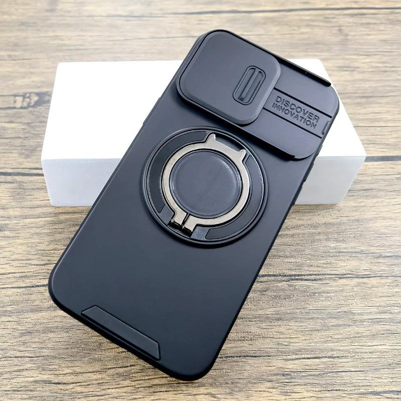 Camera Lens Slide Shockproof Armor Case For iPhone