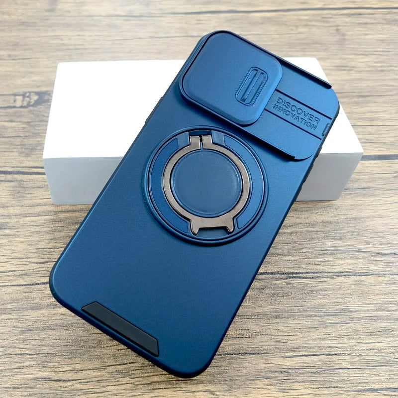 Camera Lens Slide Shockproof Armor Case For iPhone