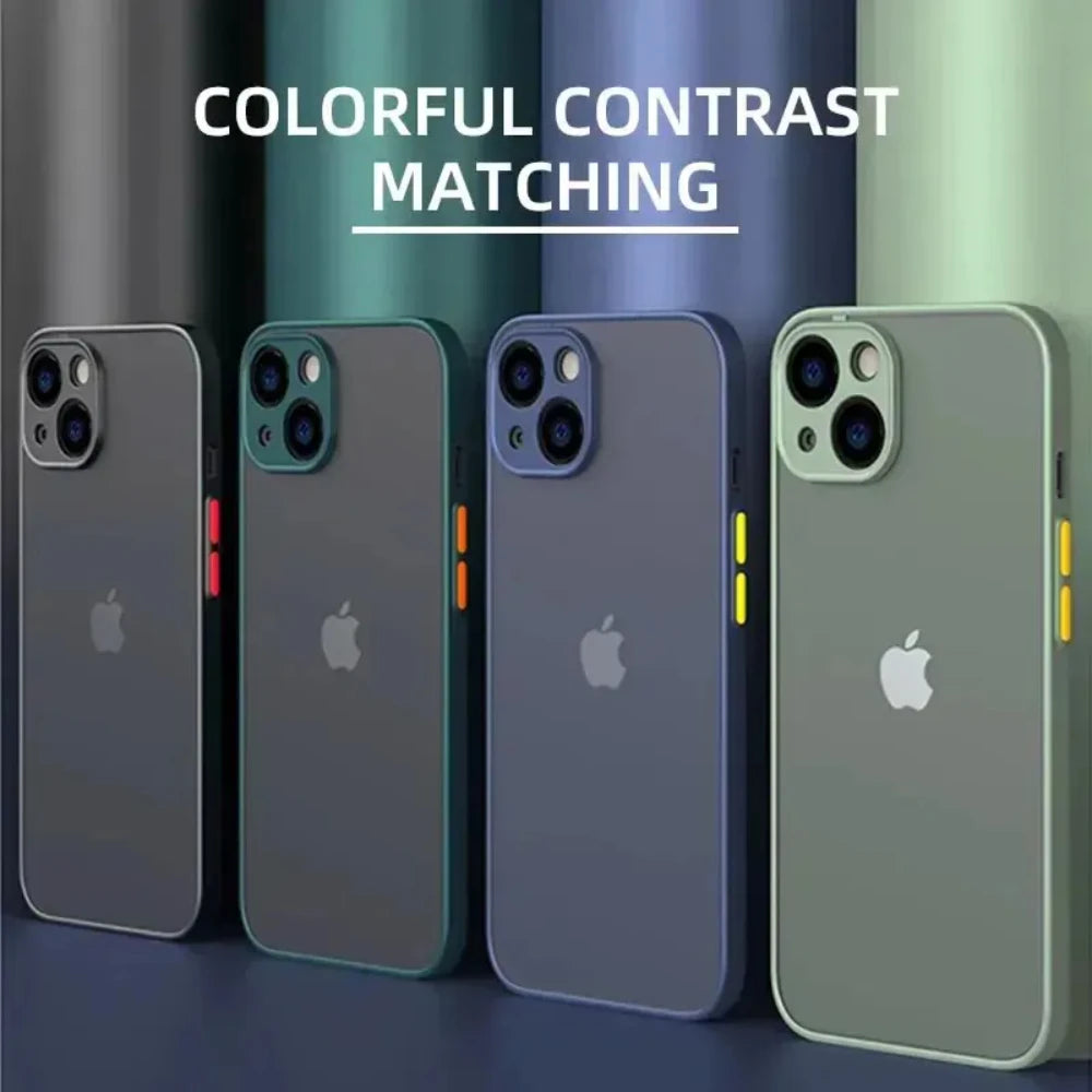 Luxury Silicone Bumper Clear Shockproof Armor Matte Case For iPhone