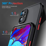 Luxury Silicone Bumper Clear Shockproof Armor Matte Case For iPhone