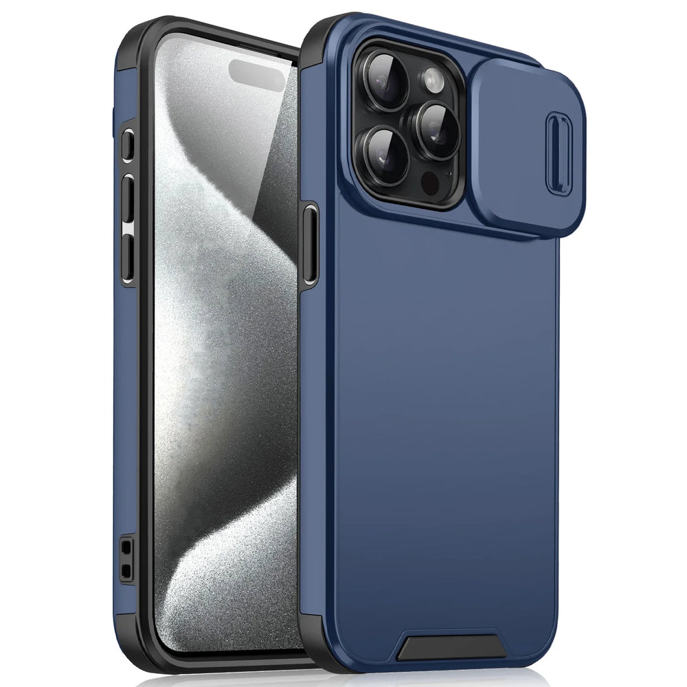 Slide Camera Shockproof Protective Case For iPhone