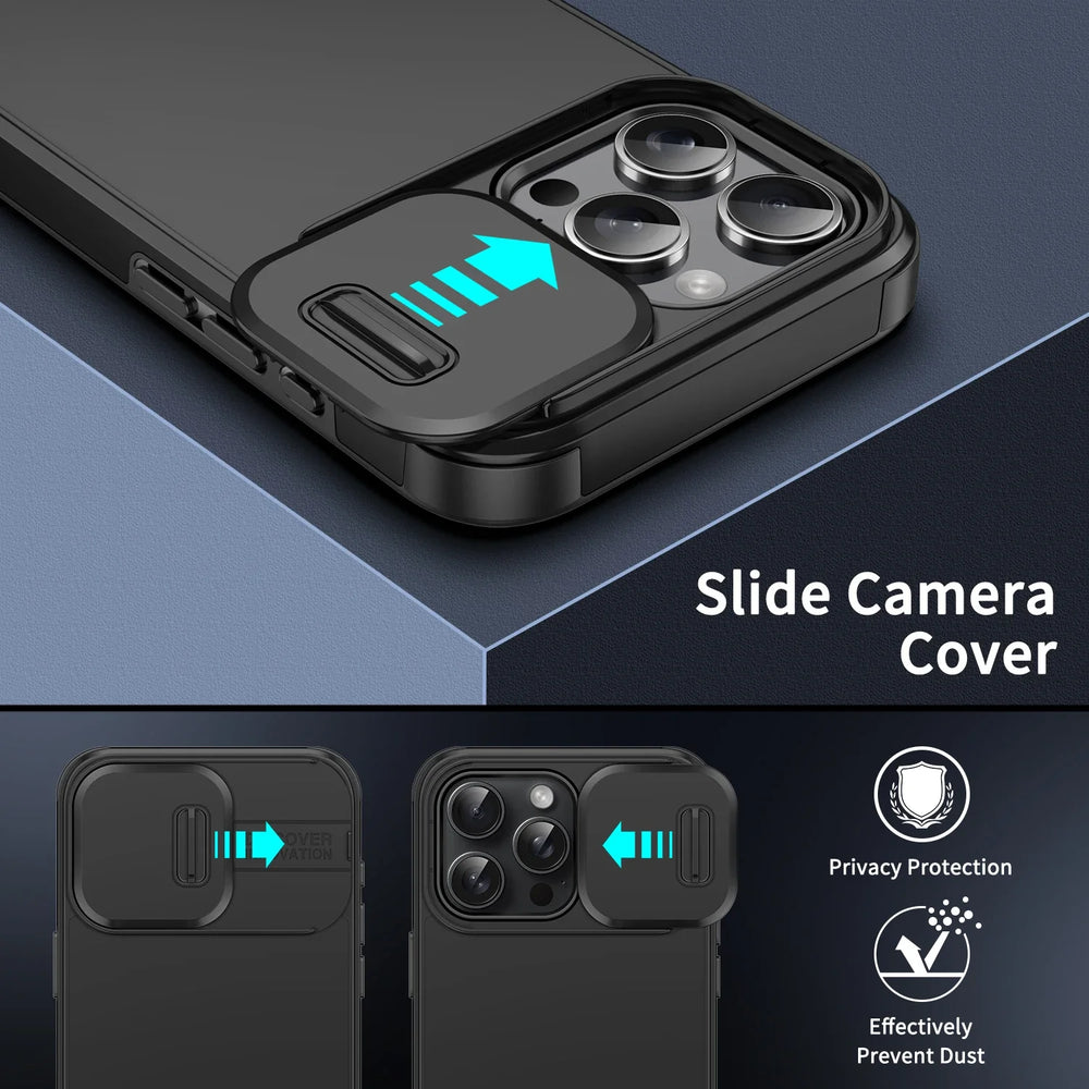 Slide Camera Shockproof Protective Case For iPhone