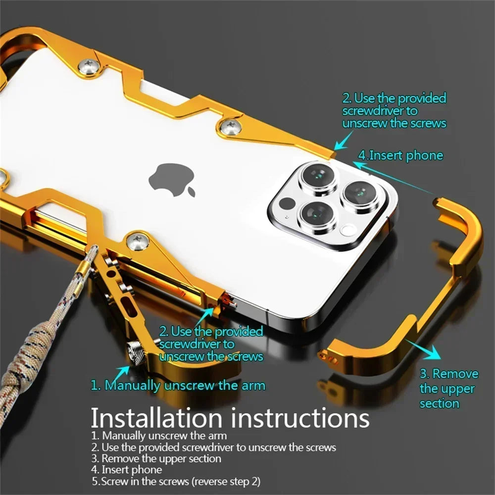 Shockproof Metal Bumper Aluminum Frame Case For iPhone