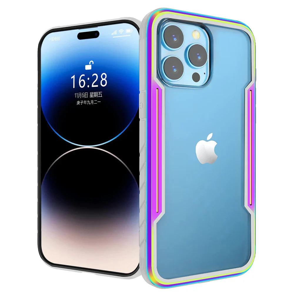 Durable Aluminium Frame Soft TPU Shockproof Case For iPhone