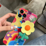 The New Little Yellow Flower Wristband With Lanyard Phone Case For iPhone