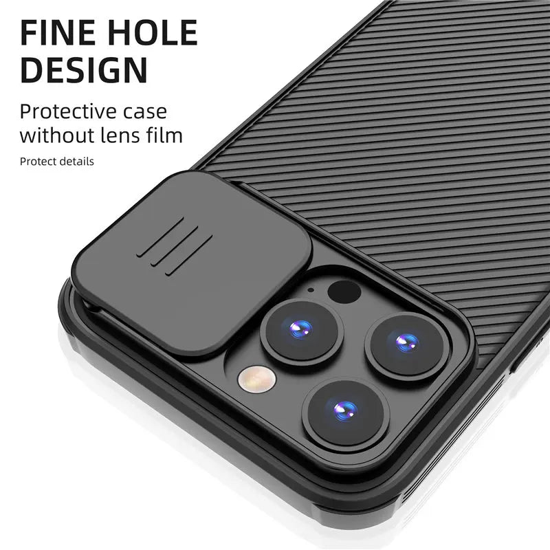 Slide Camera Lens Protection Magnetic Wireless Charging Case For iPhone