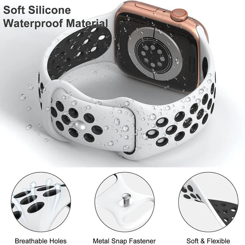 Sport Strap For Apple Watch Bands Silicone Bracelet IWatch Series Ultra 10 9 8 SE 7 3 Band