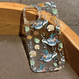 Summer Ocean Turtle Dolphin Print Clear Case For iPhone