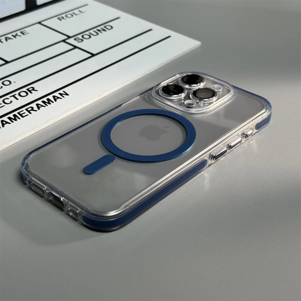 Bumper Shockproof Clear Magnetic Lens Protective Case for iPhone