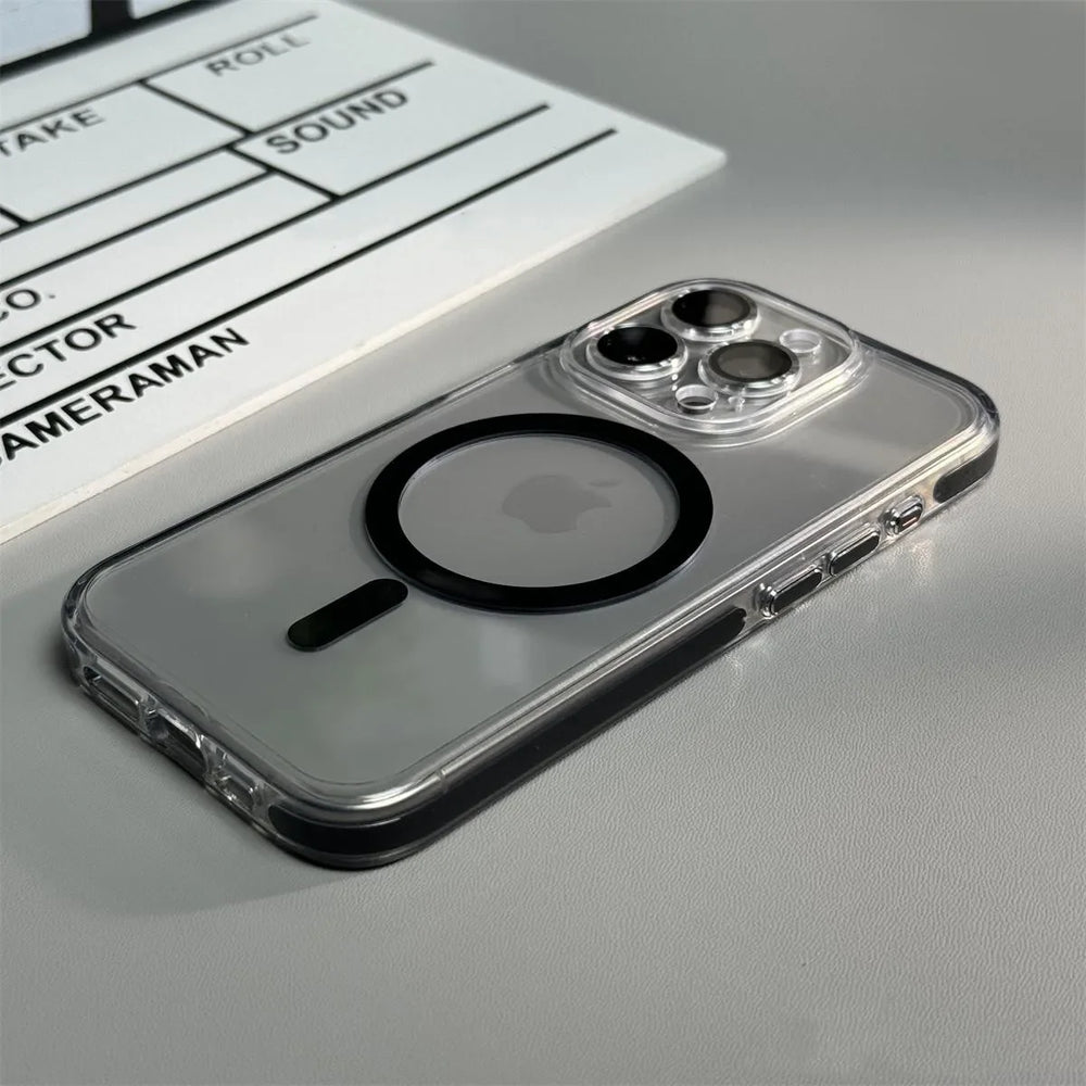 Bumper Shockproof Clear Magnetic Lens Protective Case for iPhone