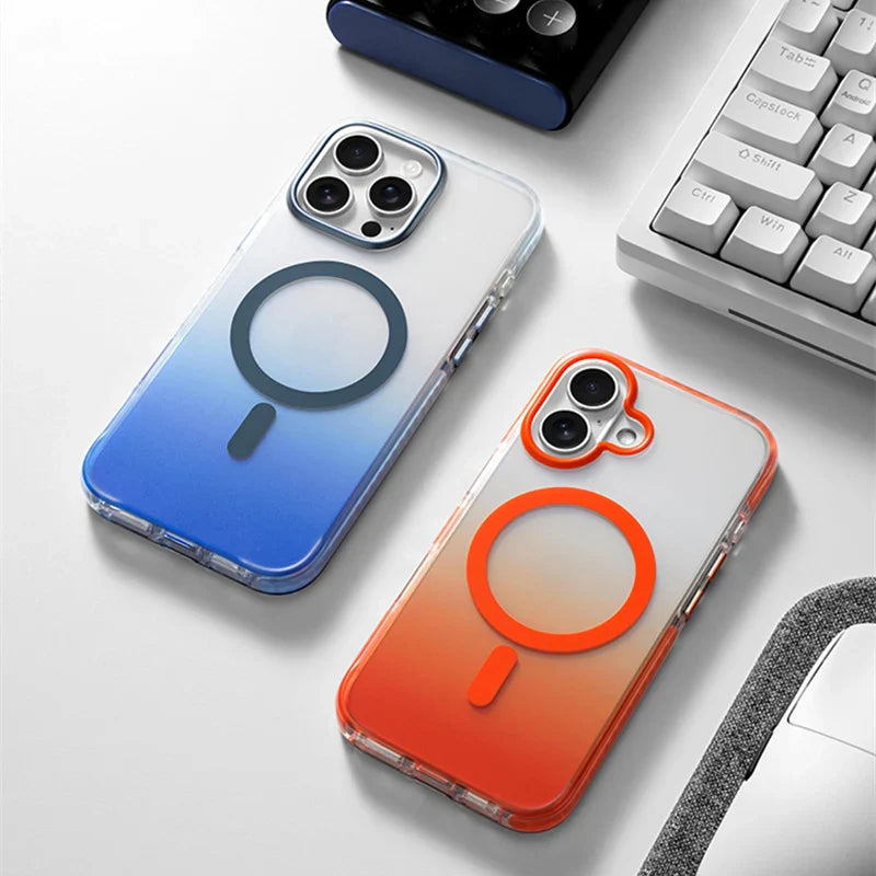 Translucent Gradient Magnetic Case For iPhone