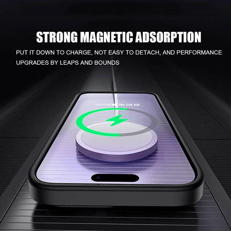 Translucent Magnetic Wireless Charge Matte Case For iPhone