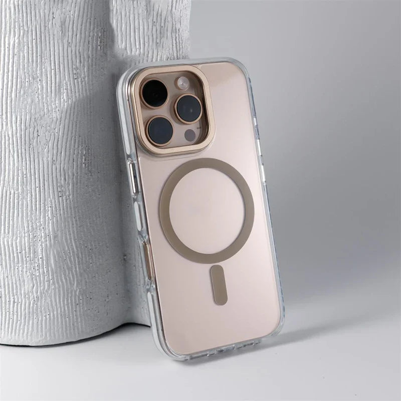 Transparent Magnetic Invisible Lens Clear Non-slip Case for iPhone