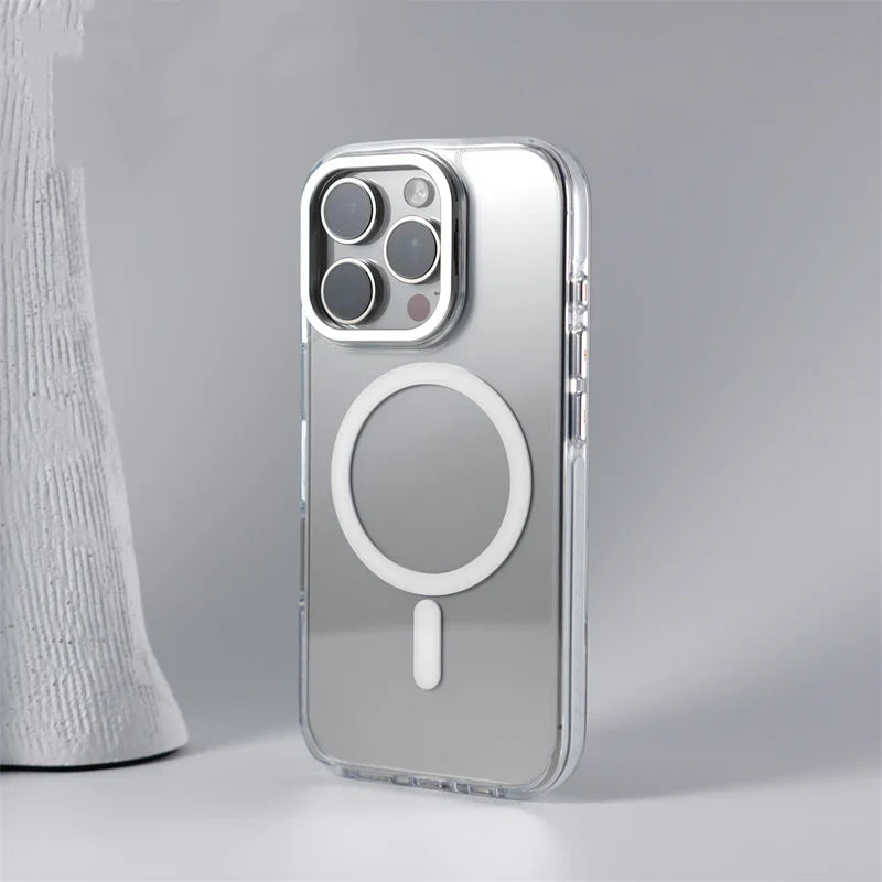 Transparent Magnetic Invisible Lens Clear Non-slip Case for iPhone