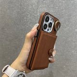 Trendy Leather Card Pocket Wallet Phone Case For iPhone