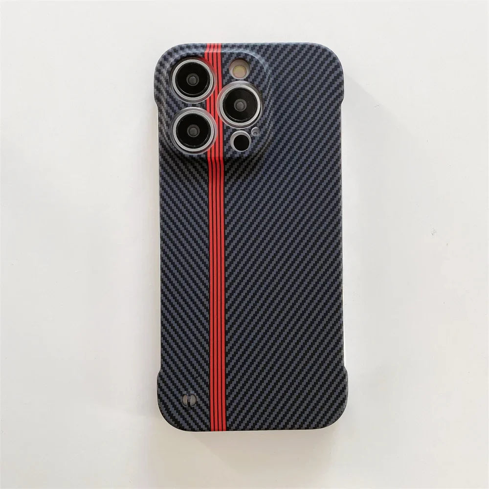 Ultra-Thin Carbon Fiber Texture Borderless Case For iPhone