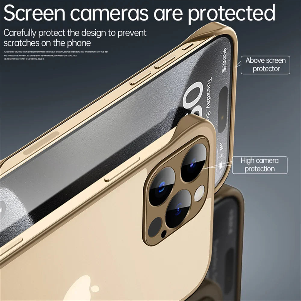 Ultra Thin Magnetic Frameless Transparent Case For iPhone