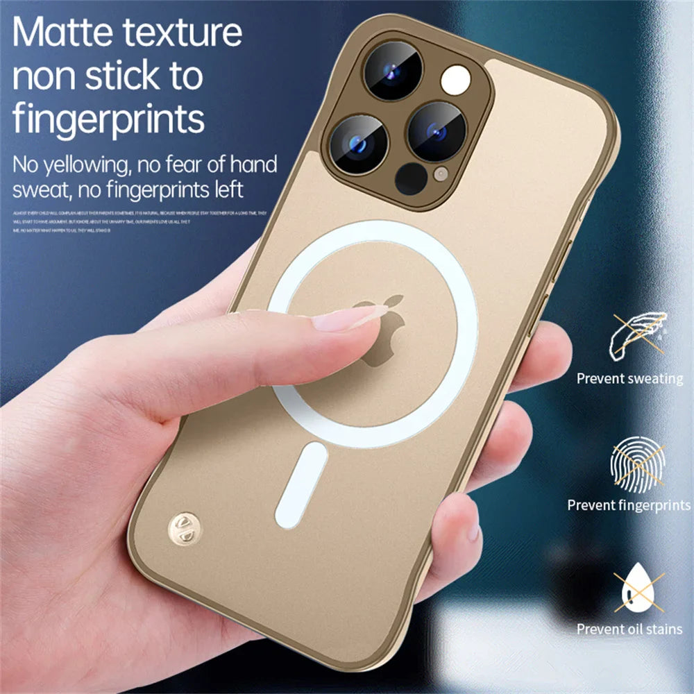 Ultra Thin Magnetic Frameless Transparent Case For iPhone