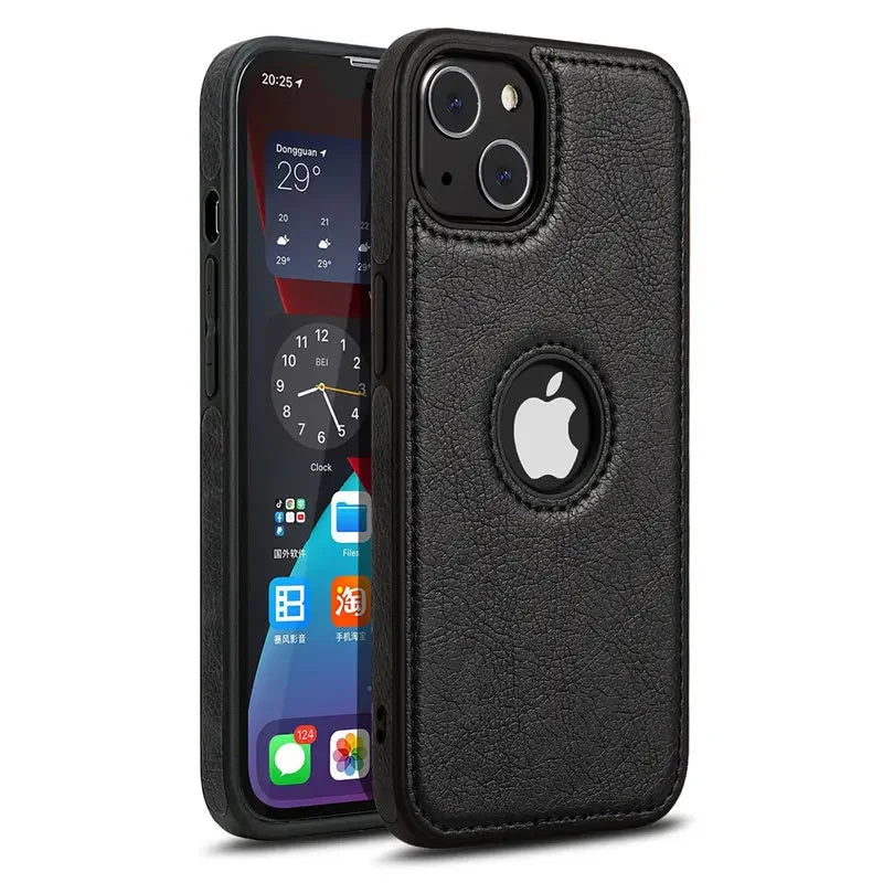 Ultra Thin Leather Shockproof Bumper Soft Business Case For iPhone