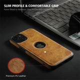 Ultra Thin Leather Shockproof Bumper Soft Business Case For iPhone