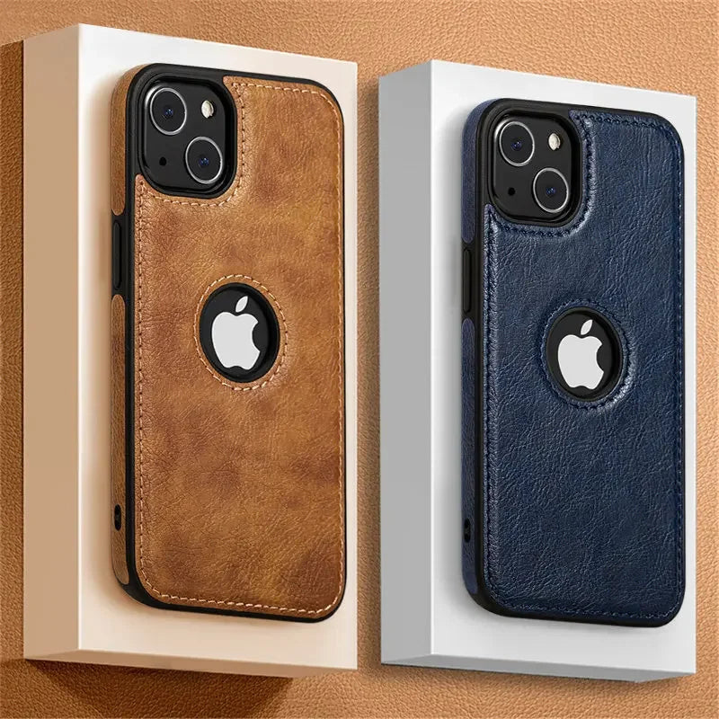 Ultra Thin Leather Shockproof Bumper Soft Business Case For iPhone