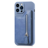 Zipper Cards Holder Leather Wallet Anti-drop Case For iPhone