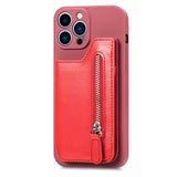 Zipper Cards Holder Leather Wallet Anti-drop Case For iPhone