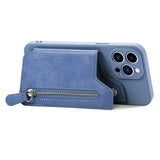 Zipper Cards Holder Leather Wallet Anti-drop Case For iPhone