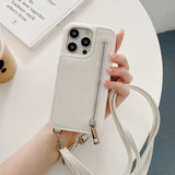 Wallet Makeup Mirror Crossbody Lanyard Card Slot  Case For iPhone