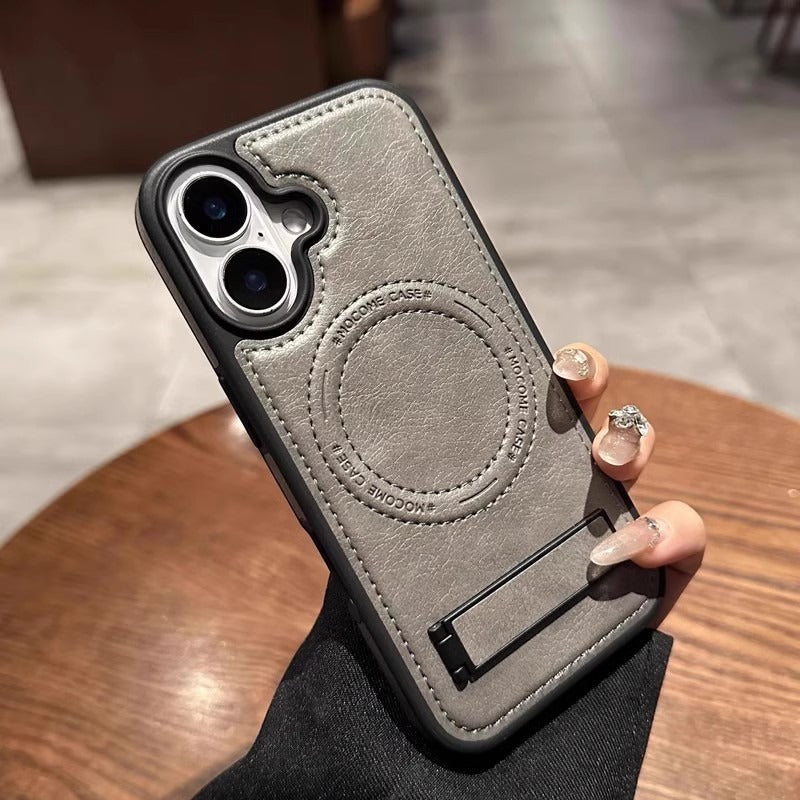 Leather Case with Hidden Stand Case for iPhone