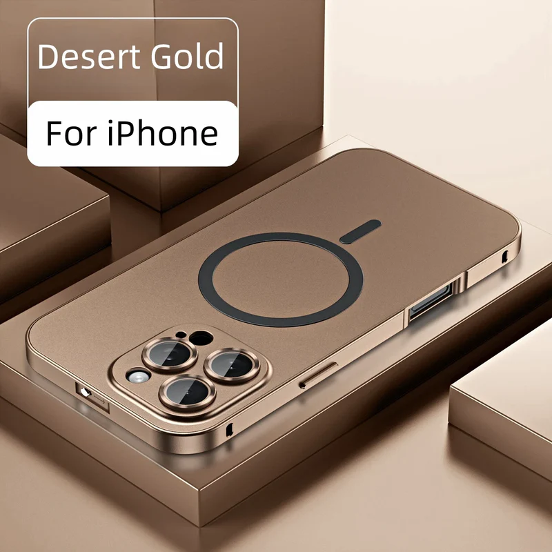 Aluminum Metal Frame Magnetic Case For iPhone
