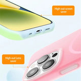 Solid Color Jelly Magnetic Liquid Silicone Phone Case For iPhone