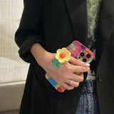 The New Little Yellow Flower Wristband With Lanyard Phone Case for iPhone