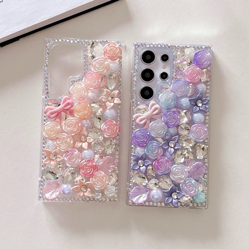 Rhinestone Luxury Bow Flower Phone Case for Samsung