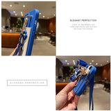 Cartoon Girl Head Crossbody Card Holder Phone Case for IPhone