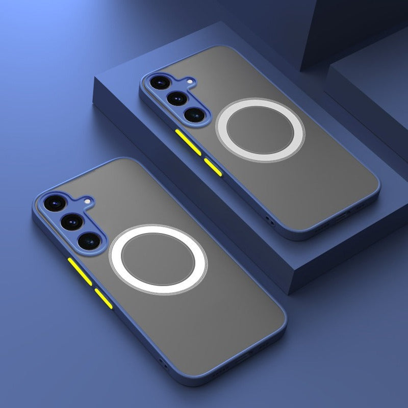 New Frosted Lens Full-Coverage Color-Blocked Silicone Phone Case for Samsung