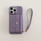 Detachable Multiple Card Holder Small MirrorAnd Lanyard Case for iPhone