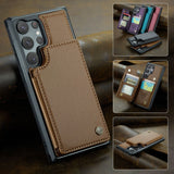 New RFID Card Insert Anti-drop Leather Case and Anti-theft Phone Case for Samsung