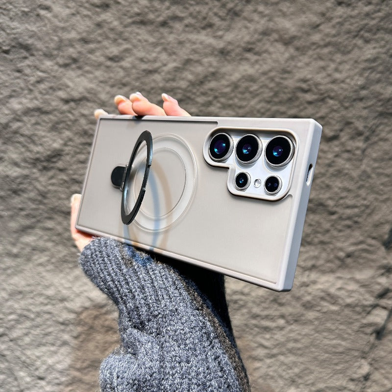 Magnetic Stand Frosted Skin Drop-Proof Phone Case for Samsung